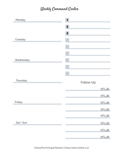 Principal Planner Weekly Command Center